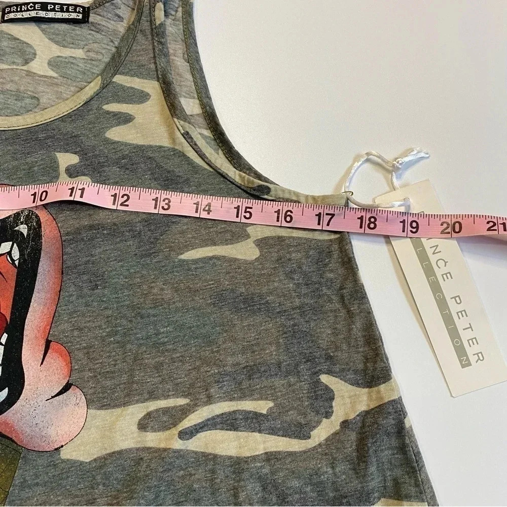 NWT XS Camo Print Graphic Tank Prince Peter Collection I Scream Ice Cream - Picture 5 of 6